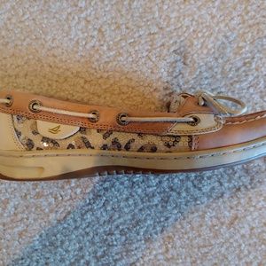 Sequin Leopard Sperrys